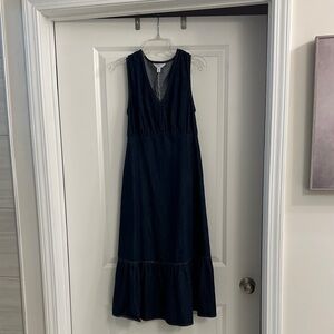 Navy Denim Sleeveless Dress